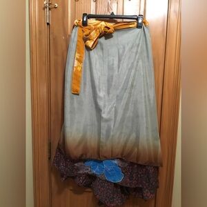 Neutral silk wrap skirt by Darn Good Yarn